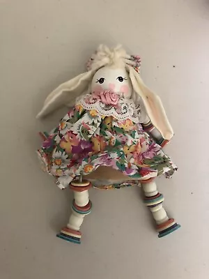 Oriental Trading Co Inc Sewing Spools Doll/ Rabbit Girl Floral Dress/ Hair Bow • $25