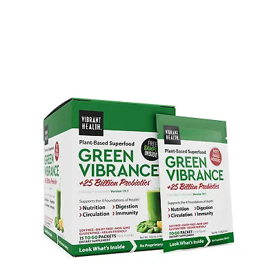 $35.20 • Buy Green Vibrance Single Packets By Vibrant Health - 15 Packets