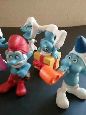 McDonalds Smurfs Smurfette Grouchy Papa Smurf Figures Lot Of 10 • $9.95