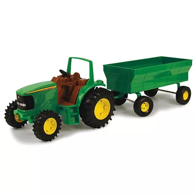 John Deere 42cm Tractor & Wagon Kids Interactive Steerable Farm Vehicle Toy 3+ • $41.36
