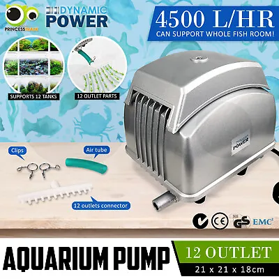 $119.90 • Buy Aqua Aquarium Air Pump Oxygen Pond Septic Blower Fish Tank Hydroponic 12 Outlets