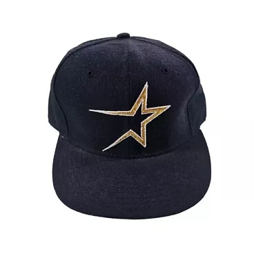 Vintage Houston Astros New Era 5950 Hat Pro Model Diamond Collection 7 1/4 BLACK • $34.99