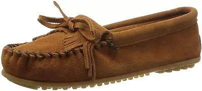 Minnetonka Womens Kilty Moccasin - Brown - 9.5 • $51.99