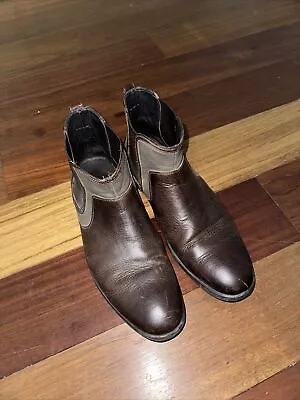 John Varvatos Brown Leather & Canvas Chelsea Boots Sz 9.5 • $60