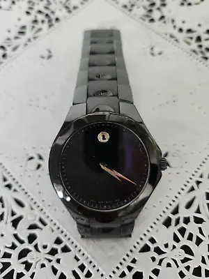 Movado Luno Sport Black Stainless Steel Watch Dress Swiss Quartz New Battery • $299.49