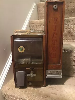 Antique Victor Vending Baby Grand Gumball Machine Gum Baseball Card Vendor Slot • $789.88