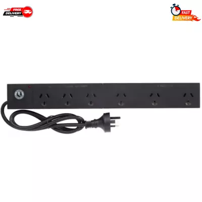 Power Board - 6 X Socket Outlet With Surge Protection (black) 90cm Cord - Au New • $13.99