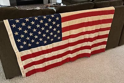 Vintage American Flag 50 Stars Cotton 3x5 Dettras Everwear Bunting With Box • $31