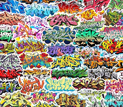 25/50 Graffiti Art Sticker Pack - Waterproof Vinyl - Hip-Hop B-Boy Rap 80's • $8.95