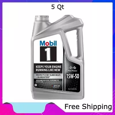 Mobil 1 Advanced Full Synthetic Motor Oil 15W-50 5 Qt Free Shipping • $24.99