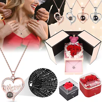 Women Gifts Ideas For Mother's Day Preserved Forever Rose W/ Necklace I Love You • $17.99