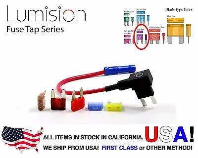 NEW Car Add A Circuit Standard Blade Style ATM Mini Fuse Tap Holder + Fuse Set • $6.99