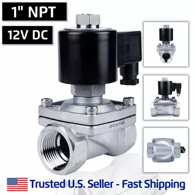 1  SS 12V DC NORMALLY OPEN Stainless Steel Electric Solenoid Valve N/O 12 VDC • $114.50