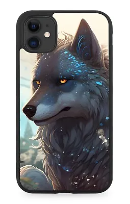 Brave Wolf Picture Rubber Phone Case Wolves Face Head Black Werewolf Gothic CE45 • £15.90