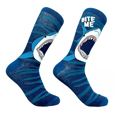 Bite Me Socks Funny Deep Sea Shark Attack Footwear • $5