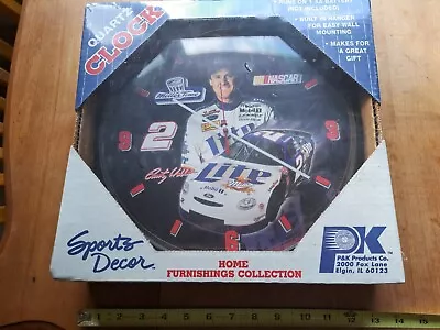 Vintage New Miller Lite Rusty Wallace Clock Nascar 12  Sign Sealed Mobile 1 USA • $19.99