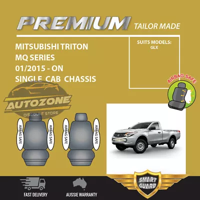 $99 • Buy Premium Seat Covers For Mitsubishi Triton MQ Series Single Cab 01/2015-On Fronts
