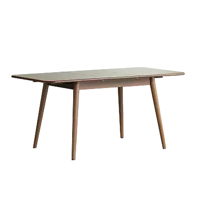 Walnut Solid Oak Round Corner Table 1.2-1.6m Diagonal Leg Seats 6-8 • $491.29