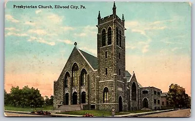 Ellwood City Pennsylvania~Presbyterian Church~Main Street~c1910 Postcard • $13