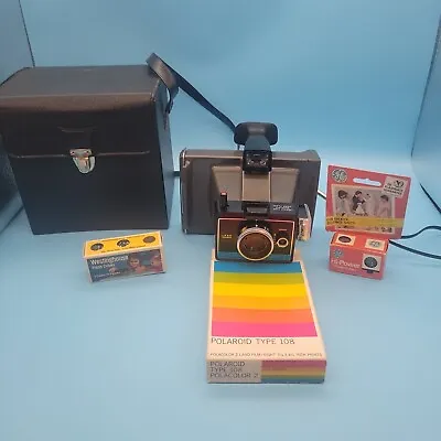 Vintage Polaroid Colorpack II Land Camera W/ Type 108 Film Flash Cubes & Case • $29.99