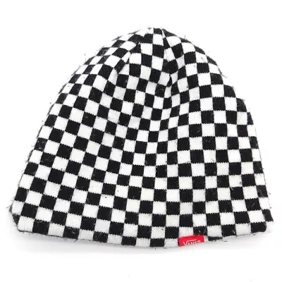 Vans Checkered Winter Knit Beanie Black White Snow Ski Skull Cap Unisex Adult • $13.99