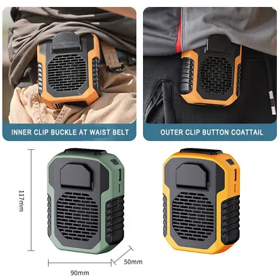 Portable Waist Clip On Fan Hanging Cooling Fan USB Rechargeable Power Bank Fan • $27.39