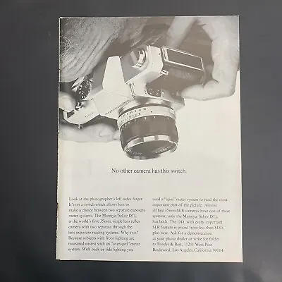 1969 Mamiya Sekor DTL 35 Mm SLR Print Ad Camera Original Vintage Black & White • $7.27