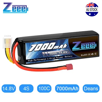 Zeee 14.8V 100C 7000mAh 4S Lipo Battery Deans For RC Truck Car Helicopter Buggy • $85.99
