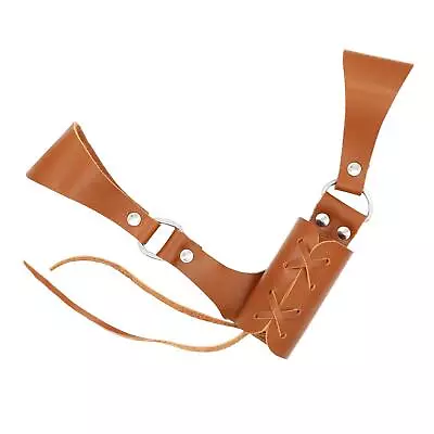 Brown Leather Sword Dagger Dirk Knife Frog Medieval Sheath Belt Pouch 8  X 8  • $23.99