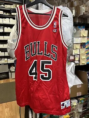 Champion Michael Jordan Chicago Bulls Red Jersey #45 New With Tags Size 48 • $129.99
