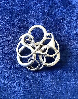 Vintage Ola Gorie Scottish Sterling Silver Viking Rune Sjusta Brooch • £88