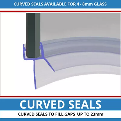 Pre Curved Shower Seal Strip | Screens Doors Or P Shaped Baths | 4 To 8mm Glass • £1.50