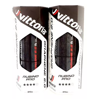 Vittoria Rubino Pro G2.0 Road Folding Tire 700x25C Full Black 1 Tire Or 2 Tire • $41.90