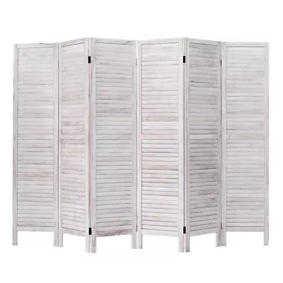 67  Tall 6 Panel Room Divider Furniture Classic Venetian Wooden Slat Home Office • $135.99