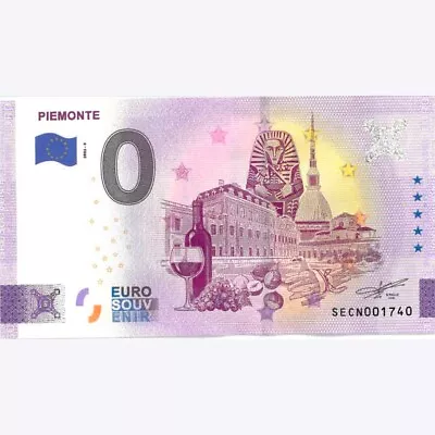 €0 Zero Euro Souvenir Note Italy 2023 - Piedmont - • £3.16