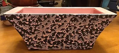 Vintage Mccoy Pottery Brocade Splatter Pink & Black MCM Style Box Planter  • $29.99