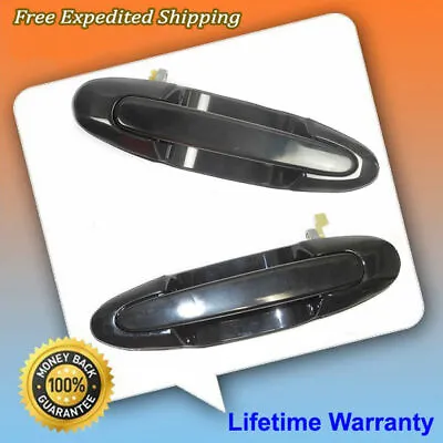 For 00 01-06 Mazda MPV Rear Exterior Outside Door Handle Pair Smooth Black DS482 • $21.90