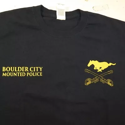 BOULDER CITY NEVADA MOUNTED POLICE DEPT HORSES HORSE TEE T SHIRT Mens M Blue  • $24.99