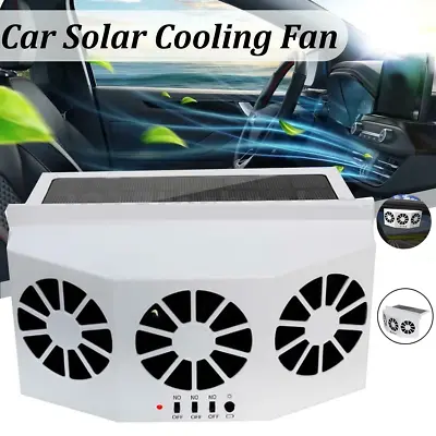 3 Fans White Solar Powered Car Exhaust Air Vent Cool Window Fan Cooler System • $28.59