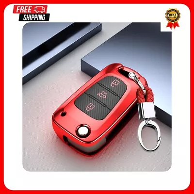 Remote Flip Car Key Cover Case Shell Protector For Hyundai I20 I30 Ix35 KIA Red • $58.25