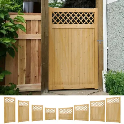 Garden Gates Lattice Wooden Pedestrian Gate Outdoor Pinewood Fence Door W/ Hinge • £65.95