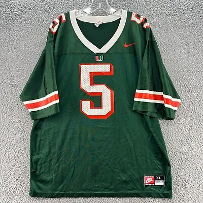 Vintage Miami Hurricanes Jersey Mens Extra Large NCAA Football Edgerrin James #5 • $122.14