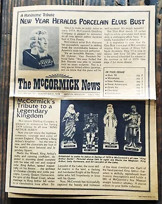Elvis Presley McCormick Decanter Original Newsletter Showing New Bust & Design • $19.99