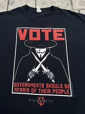 V For Vendetta Vote Comic Book Movie Promo T-Shirt Size 2XL • $29.99