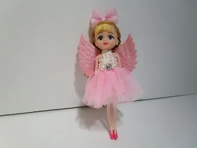 Vintage Big Eyed Angel Keychain Doll Anime Pretty Pink  • $7