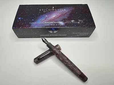 Leonardo Stilo&Stile Momento Zero Andromeda Matte & Ruthenium Fountain Pen RARE • $450