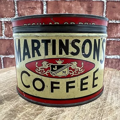 Vintage Martinson's 1lbs Key Wind COFFEE TIN Can Litho Advertising • $14.95