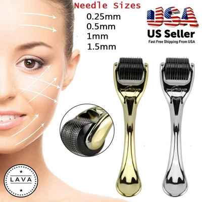 $6.04 • Buy 540 Titanium Premium Micro Derma Roller Acne Scars Wrinkles 0.5mm 1mm 1.5mm LAVA