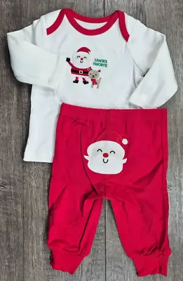 Baby Boy Clothes New Child Mine Carter's 0-3 Month 2pc Santa Favorite Outfit • $22.99