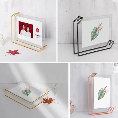 A4/6 Inch Metal Acrylic Sign Holder Table Menu Holder Display Stand Photo Fra: • £10.26